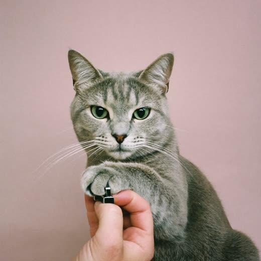 A cat's front paw being held for a nail clip